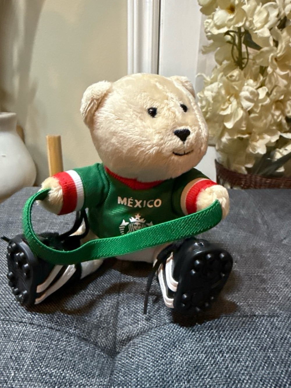 Starbucks Plush Bear in Green and Cream México Jersey